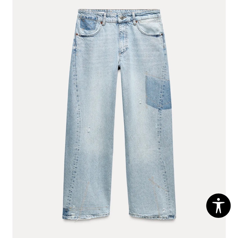 Zara Light Blue Straight Leg Jeans